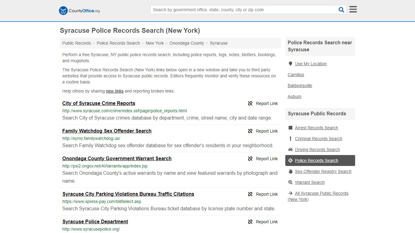 Police Records Search - Syracuse, NY (Accidents & Arrest Records)