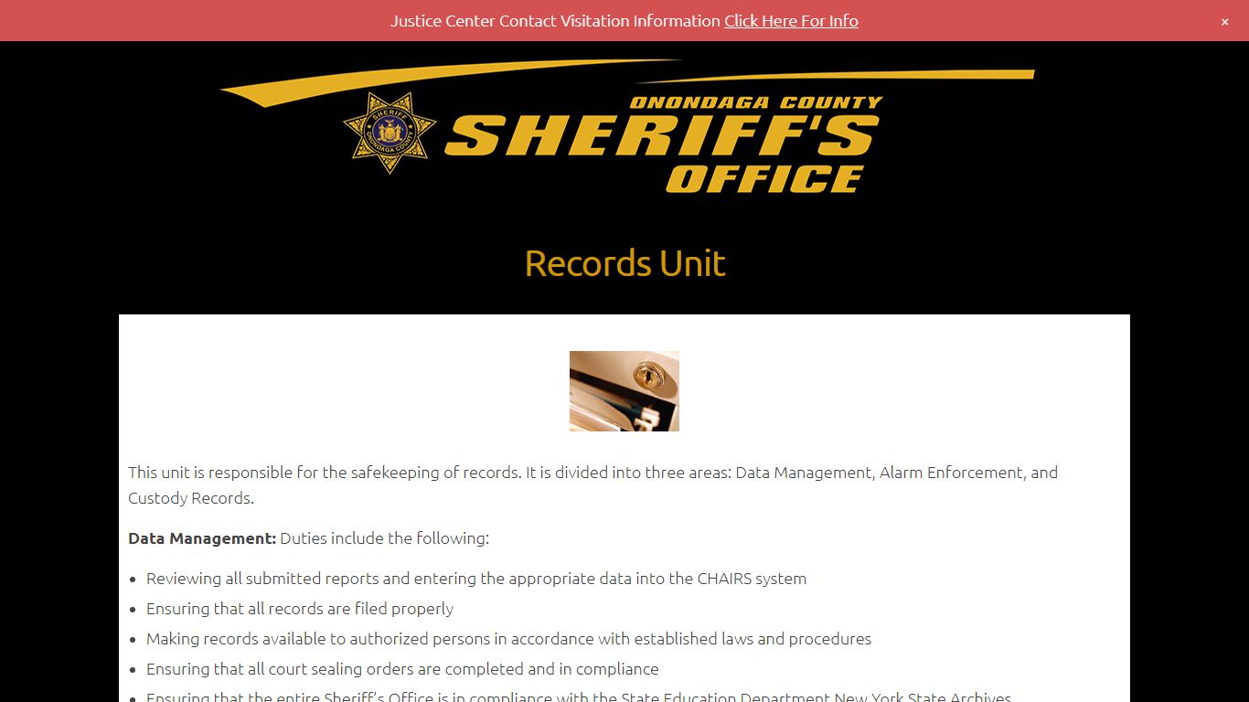 Records Unit – Onondaga County Sheriff's Office